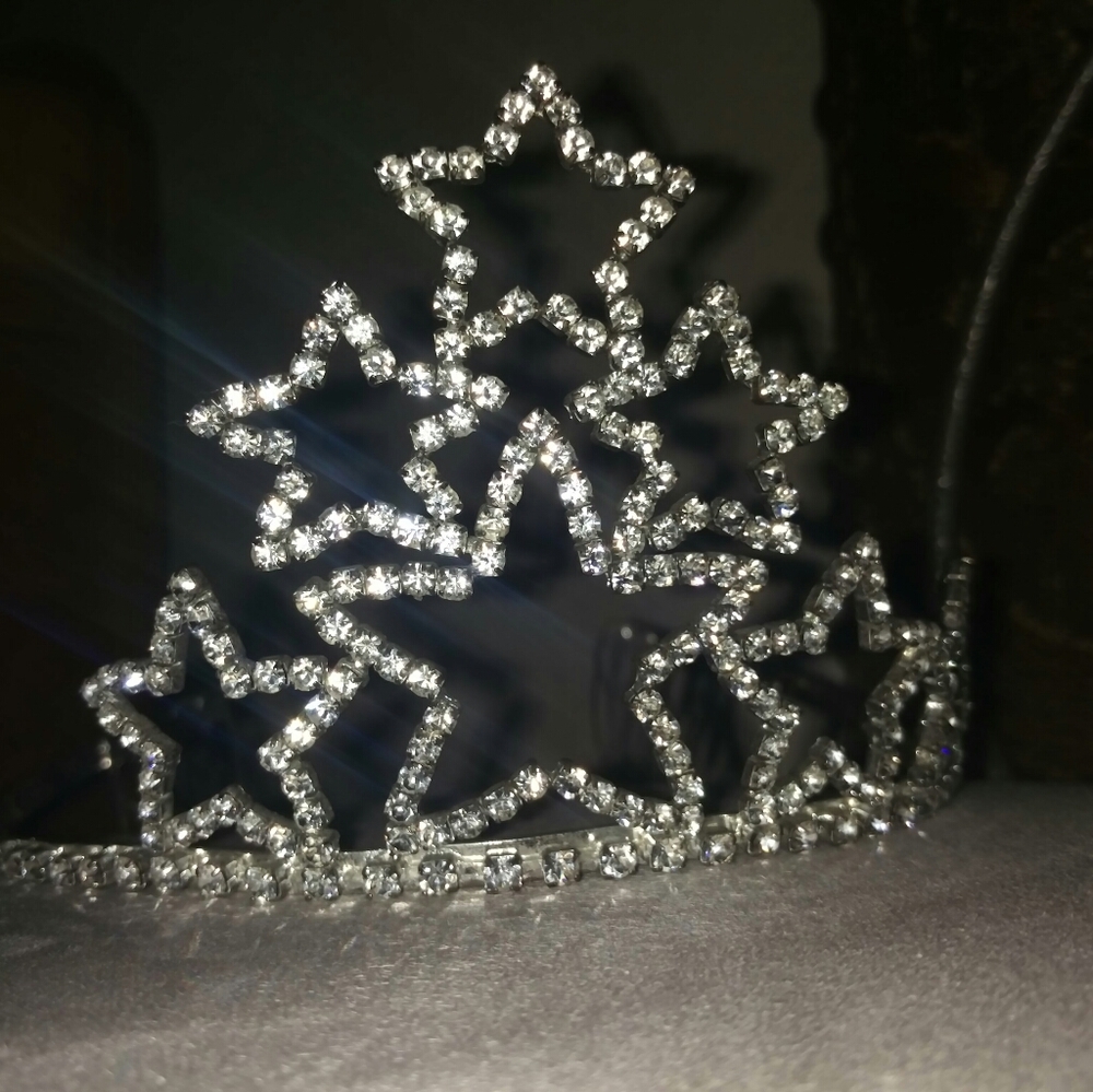 Crown of Stars Tiara silver rhinestones